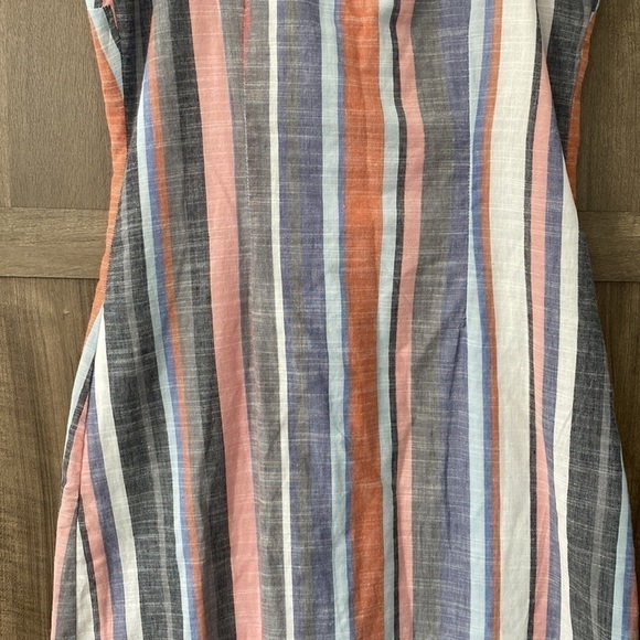 FRANCESCA’S Blue Rain Maya Button Down 100% Cotton Stripped Dress Size Small - Picture 11 of 16